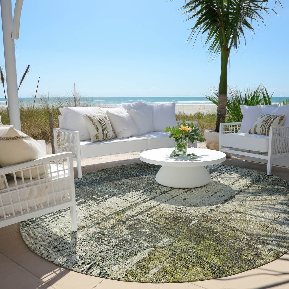 Machine Washable Indoor/ Outdoor Chantille Abstract Ombre Rug