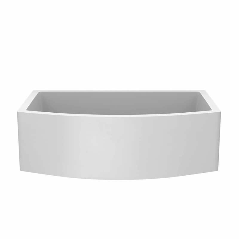Farmhouse Quartet 33-inch NativeStone Curved Kitchen Sink - 33" x 20.5" x 10.25"