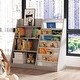 preview thumbnail 7 of 5, Gray Kids Bookshelf for Nursery Toddler Baby Sling Book Rack Adjustable Shelf Children Bookcase Book Storage Organizer 4 Tier