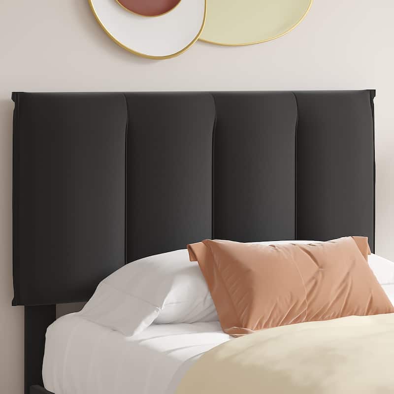 Javlergo Bed Frame with Storage Drawers, Upholstered Platform Bed Frame with Adjustable Headboard
