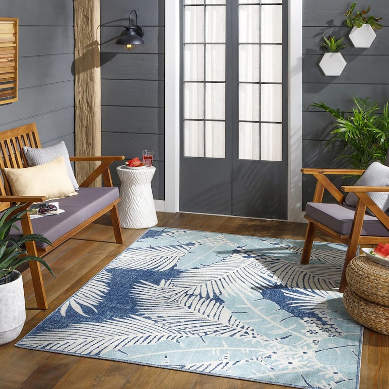 Livabliss Bodrum Tropical Floral & Botanical Indoor / OutdoorArea Rug