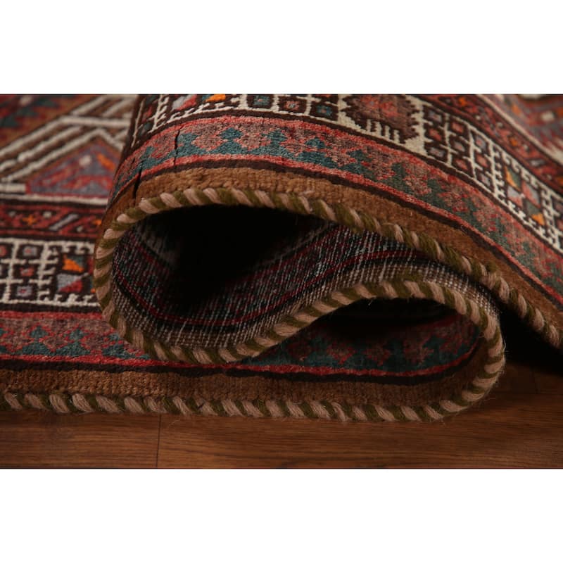 Ardebil Persian Vintage Runner Rug Hallway Handmade Wool Carpet - 3'2"x 11'5"
