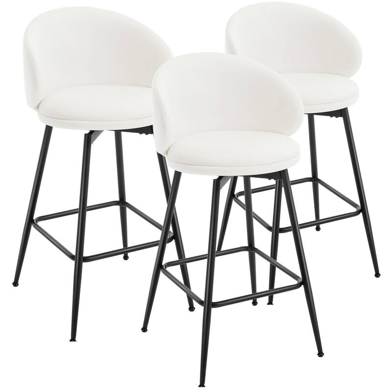 26"/30" Velvet Upholstered Swivel Counter/Bar Stools Set of 2/3