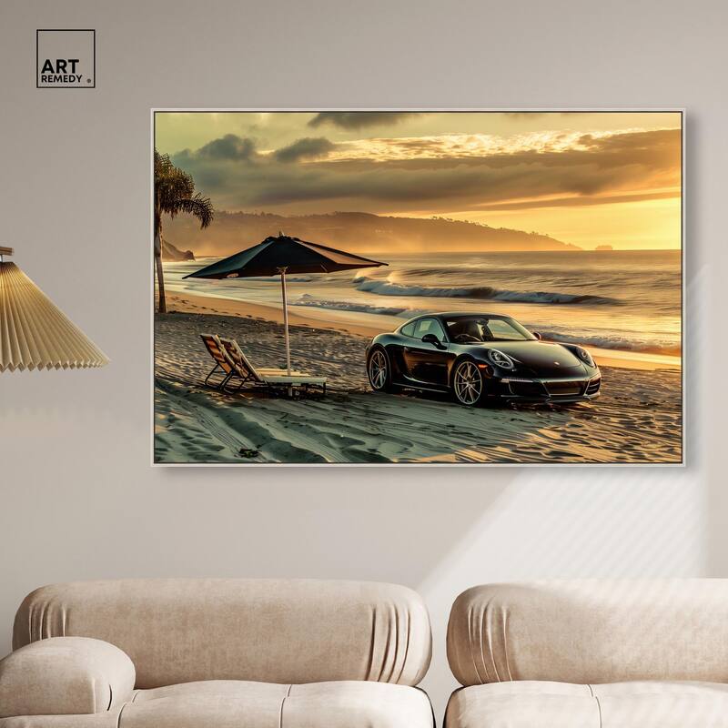 Lovely Sunset Beach Drive Canvas by Art Remedy