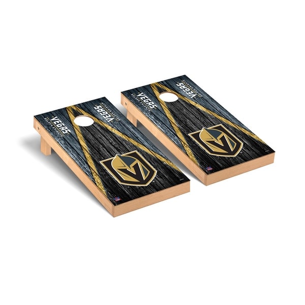 slide 2 of 5, Vegas Golden Knights NHL Triangle Cornhole Board Set Include Carrying Case