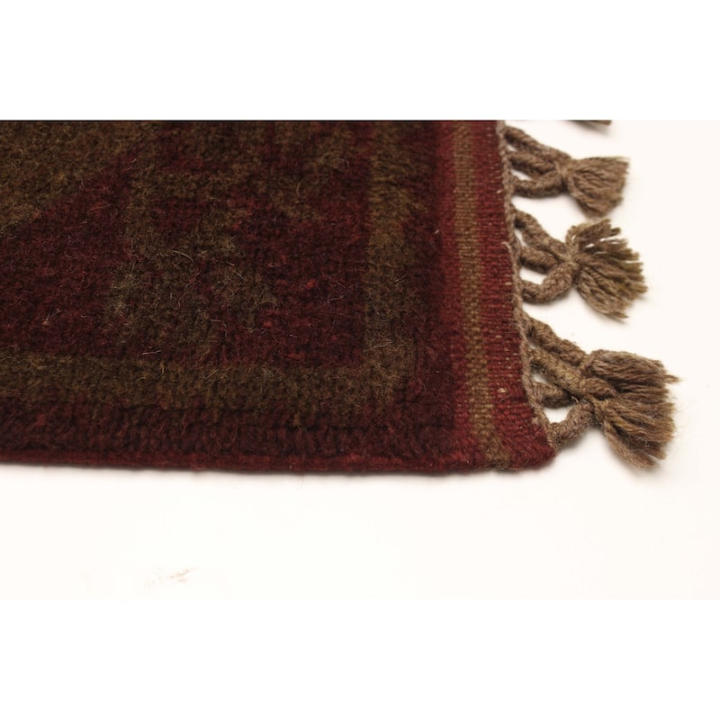 ECARPETGALLERY Hand-knotted Color Transition Brown Wool Rug - 2'6 x 9'0