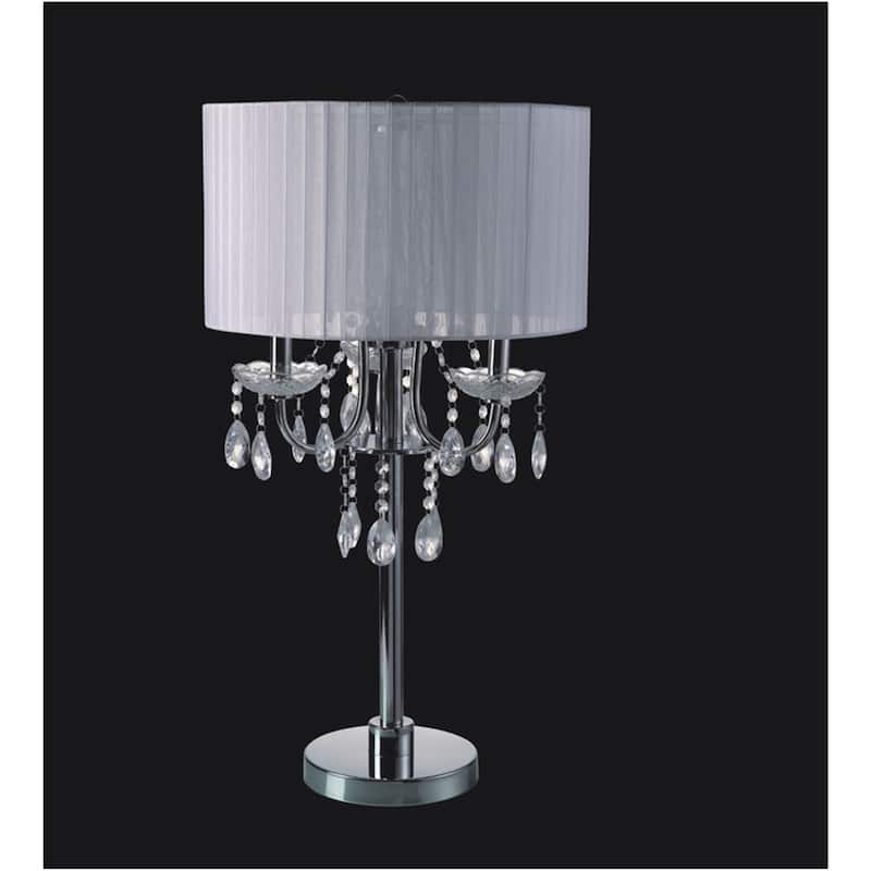 29.5"h Crystal Inspired Table Lamp - White