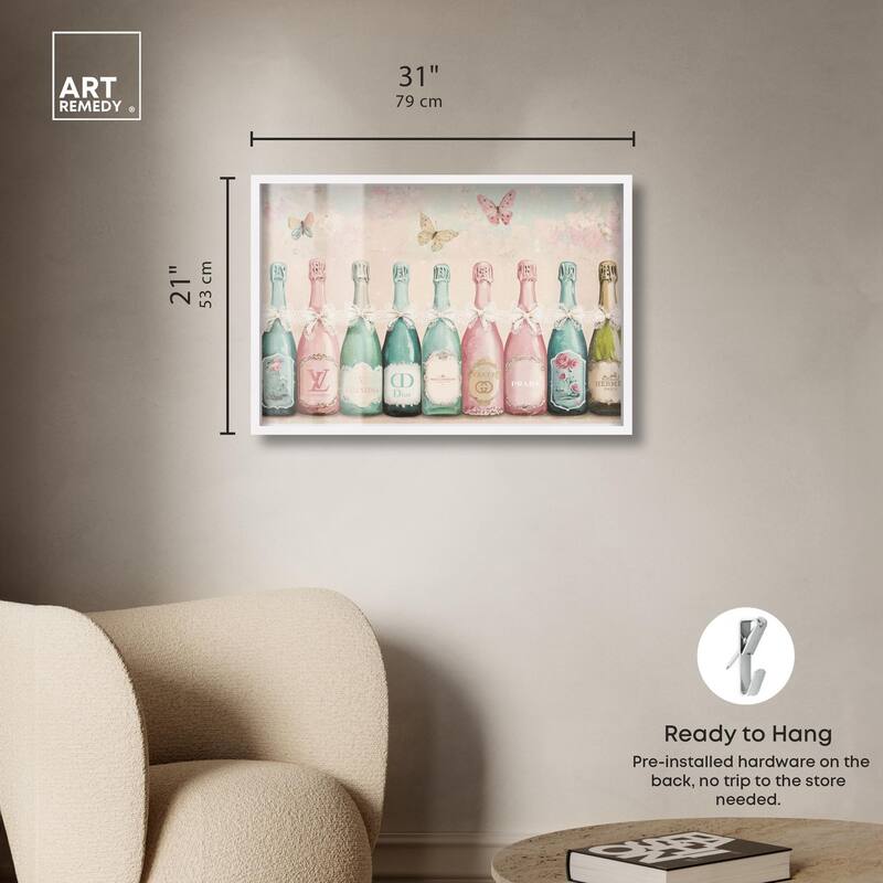 Champagne Mint and Pink Shadowbox by Art Remedy