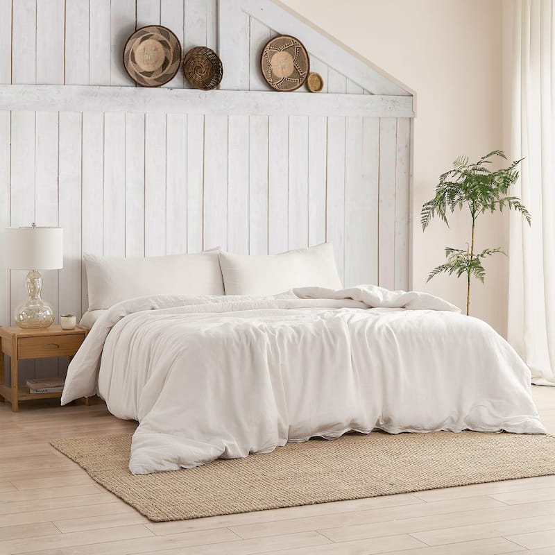 Dark Sky Reserve® - Bamboo Linen Oversized Duvet Cover - Portugal Made - White Sand - King