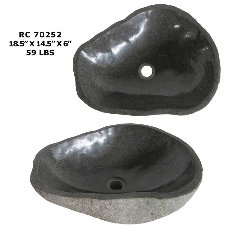 ROCK Unique Handcrafted River Stone Natural Bathroom Vessel Sink - RC70252