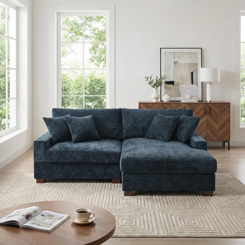 Oversized Modern Chenille Modular Sectional Sofa with Chaise