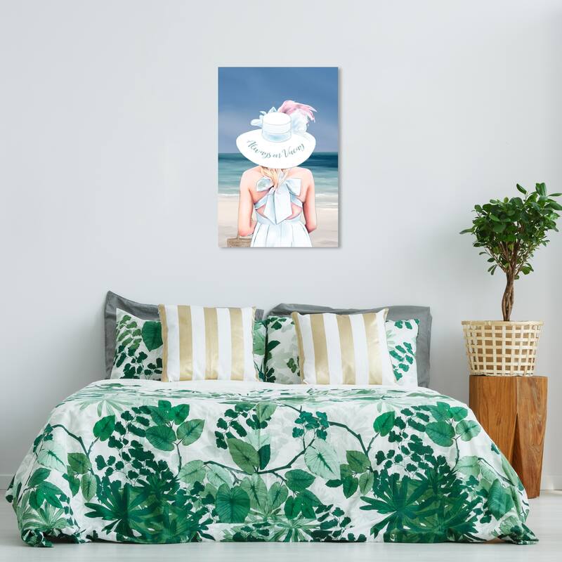 Wynwood Studio Fashion and Glam Always on Vacay Seaside Blue and Nautical & Coastal Wall Art Canvas Print - 36 x 24