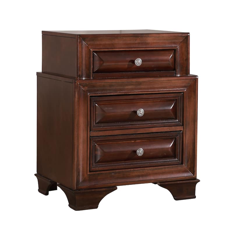 LaVita 3-drawer Wood Nightstand
