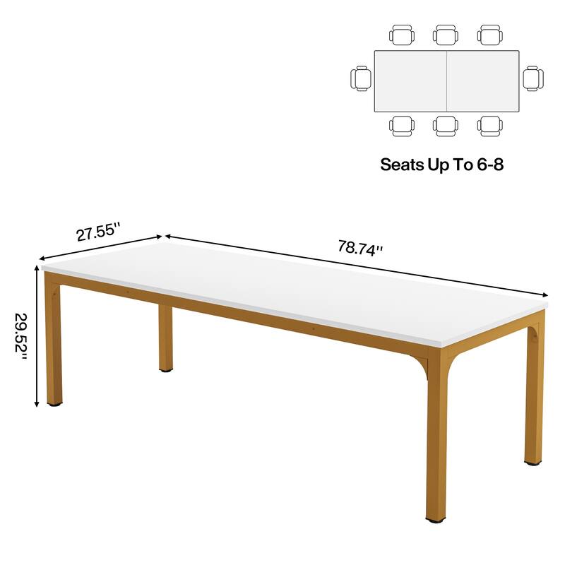 78.8" Extra Long 2 Person Computer Desk with Metal Legs for Home Office Bedroom