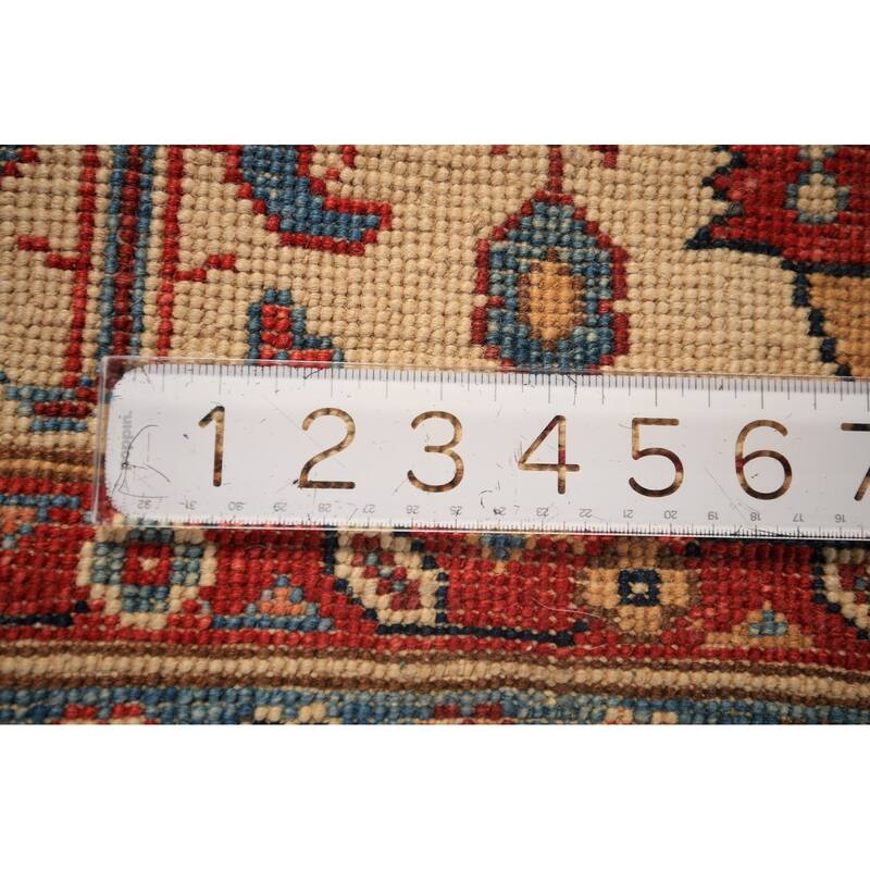 Geometric Heriz Serapi Vegetable Dye Area Rug Hand-Knotted Wool Carpet - 8'11" x 11'11"
