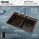 preview thumbnail 18 of 53, Karran Top Mount Double Equal Bowl Quartz Kitchen Sink - 33" x 22" x 9" - 33" x 22" x 9"