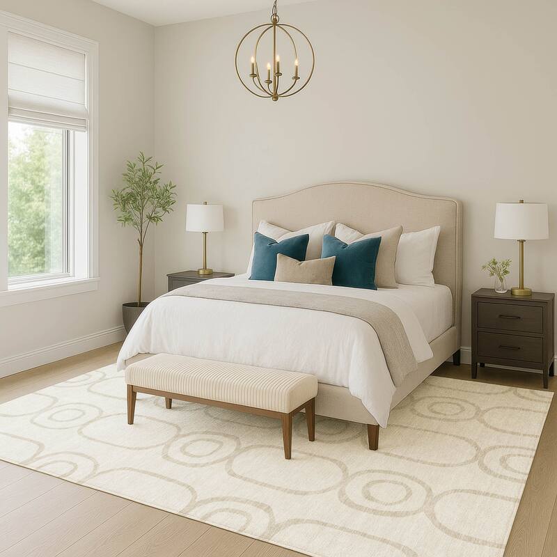 Machine Washable Indoor/ Outdoor Modern Vibe Chantille Rug