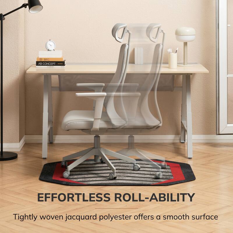 Jani Gaming Chair Mat - Anti-Slip Ergonomic Rug and Chairmat Combo for Home Office, Hard Floor Protector with Smooth Glide