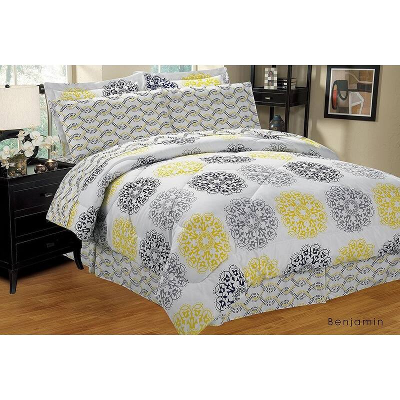 Porch & Den Jenne Reversible Patterned Bed-in-a-Bag 8-PC Comforter Set