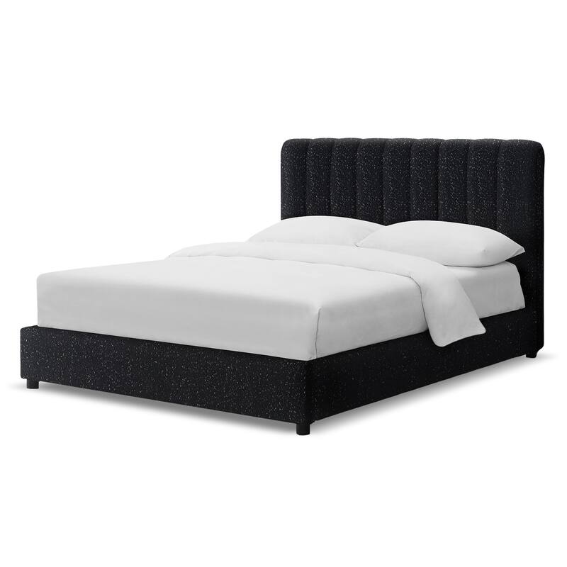 Furniture of America Lucinda Modern Boucle Fabric Platform Bed
