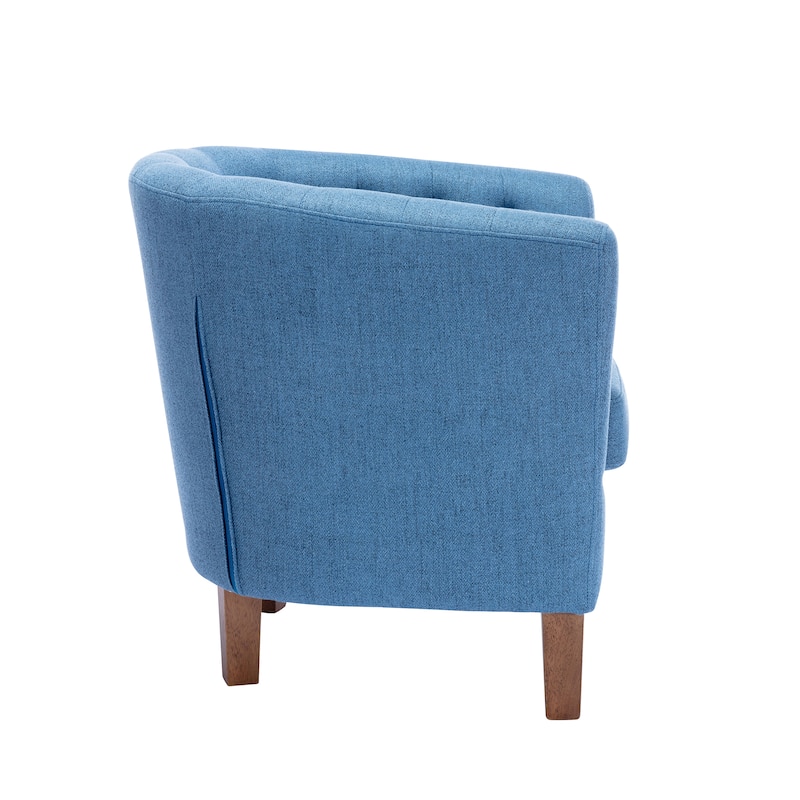 Porthos Home Kady Fabric Barrel Accent Chair with Rubberwood Legs