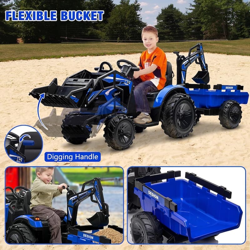 3 in 1 Kids 24V Ride on Tractor