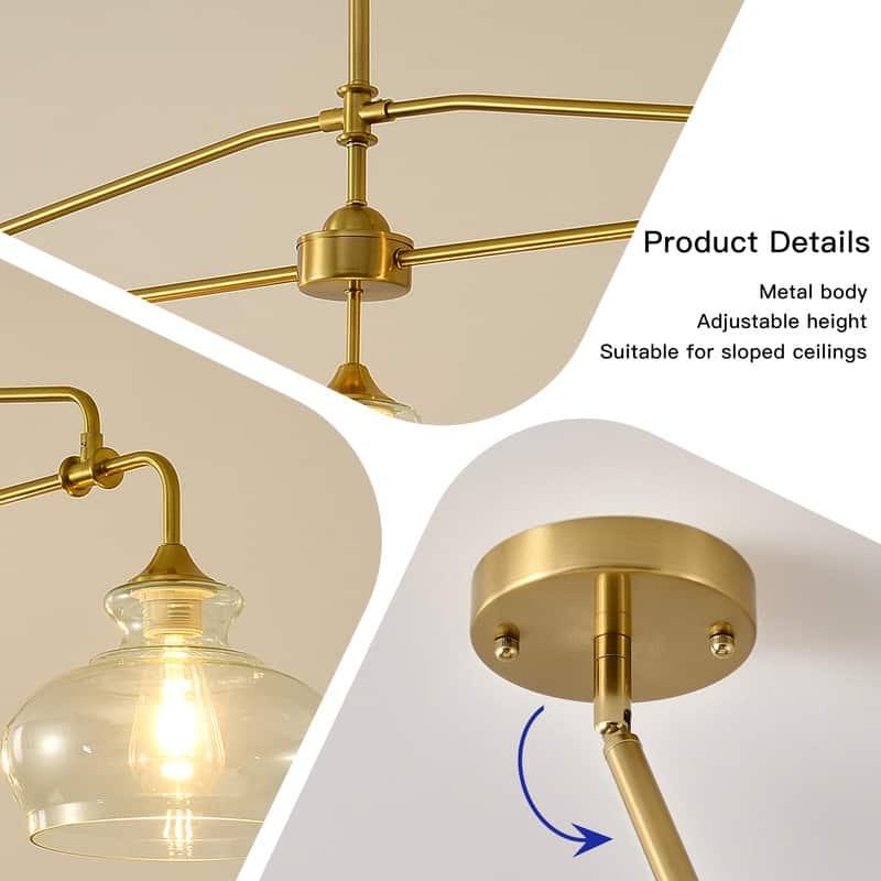 Farmhouse Modern Chandelier with Glass Shades Schoolhouse Chandeliers