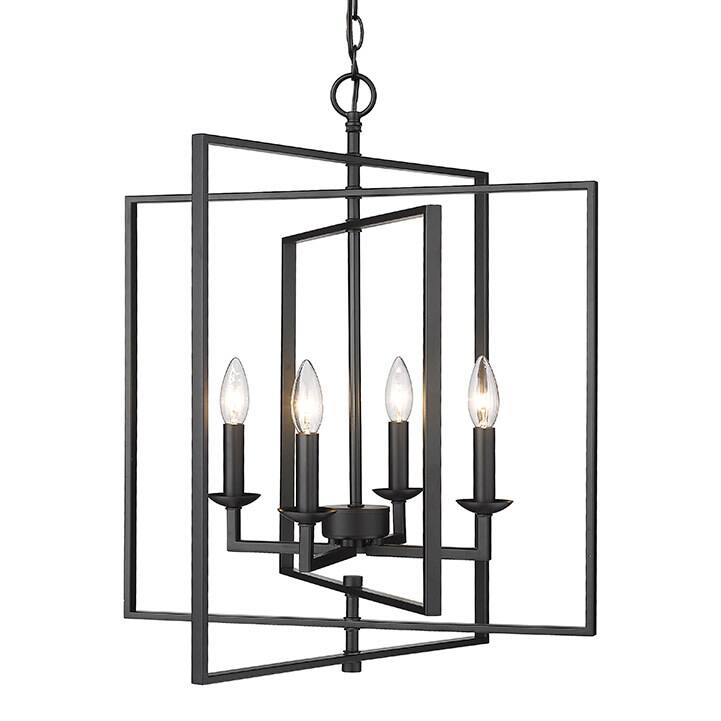 Millennium Lighting 4 Light 20" Wide Geometric Chandelier - Matte Black