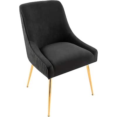 Luxury Velvet Chair with Elegant Scoop Back Design Gold Metal Legs and Soft Upholstery Comfortable Seating