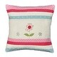 preview thumbnail 1 of 0, Cottage Home Dixie Appliqued Cotton 16 Inch Throw Pillow 1 Flower