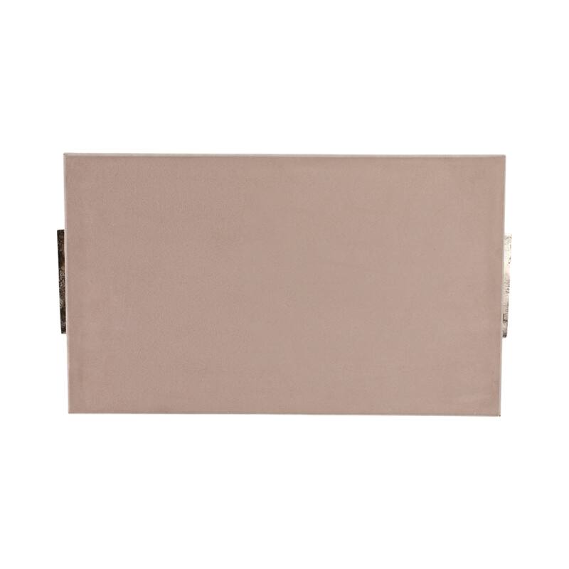 Wood Fabric Marquis Serving Trays Home Decor (Set of 2) - 16/20" Ivory - 20" x 12" x 1"
