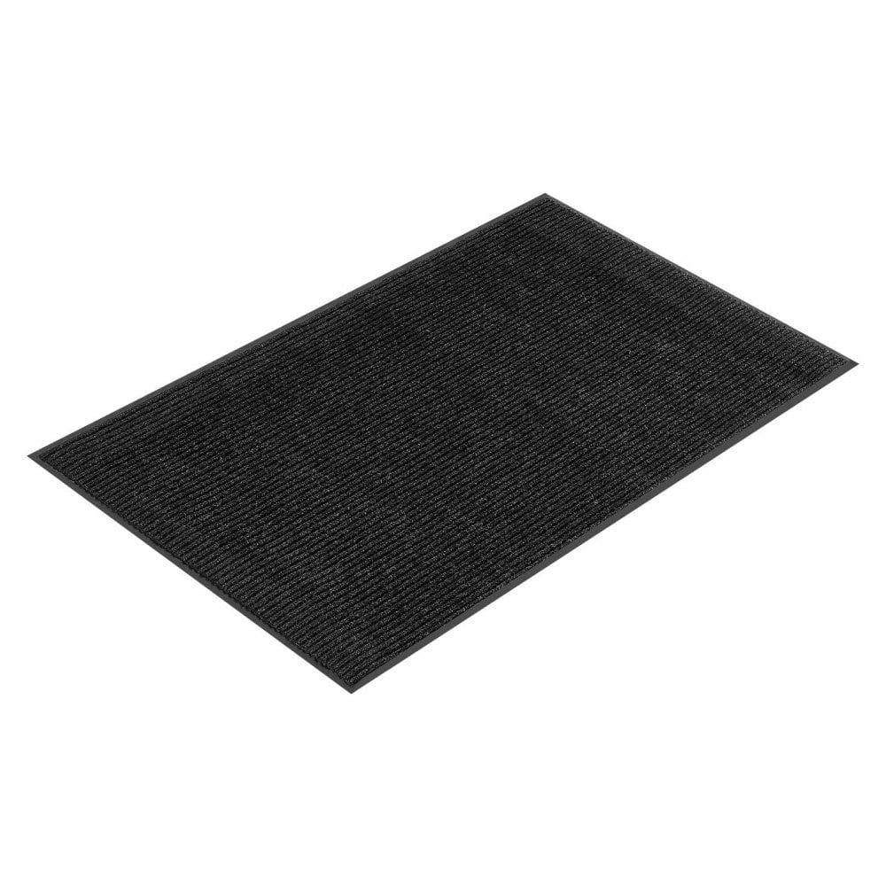 Grey Carpet Floor Mat with 3D Groove Surface, Non-Slip Backing and Durable PVC