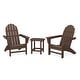 preview thumbnail 9 of 14, POLYWOOD Vineyard 3-Piece Adirondack Set with South Beach 18-inch Side Table Mahogany