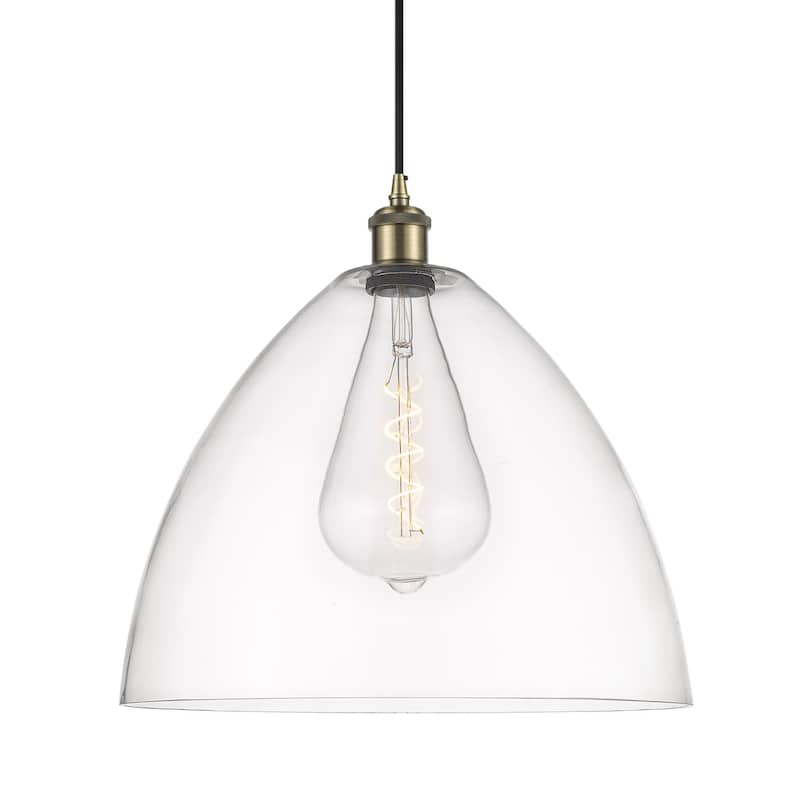 Innovations Lighting 516-1P-19-16 Bristol Pendant Bristol Glass 16" - Antique Brass / Clear