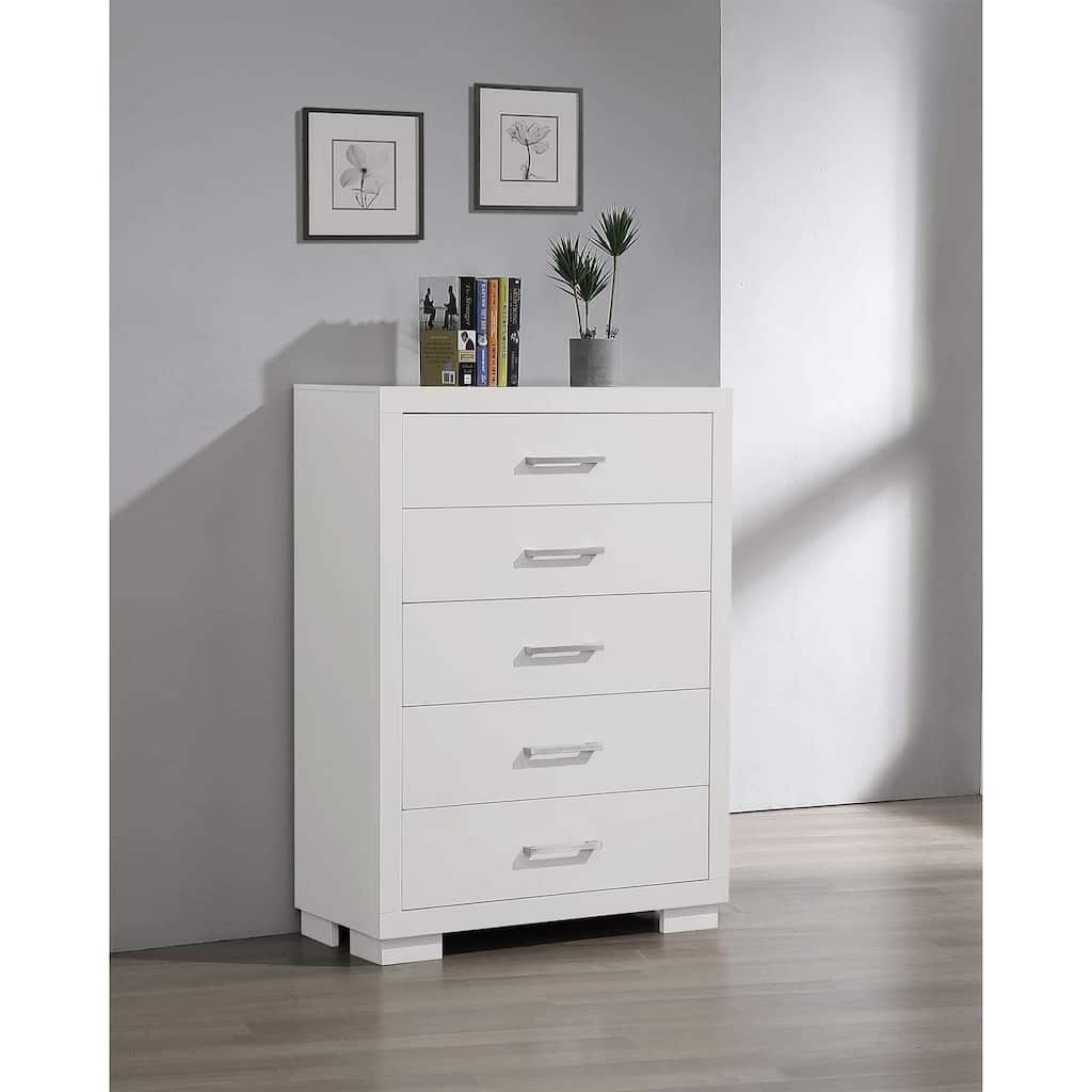Jessica 5-drawer Bedroom Chest Cream White