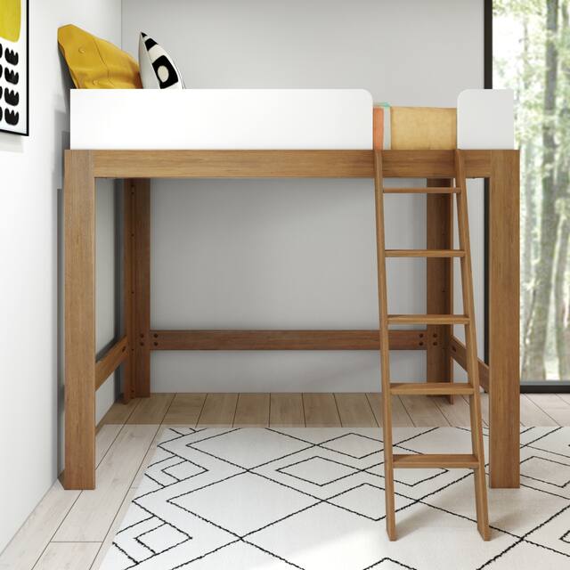 Mid-Century Modern Twin-Size High Loft Bed