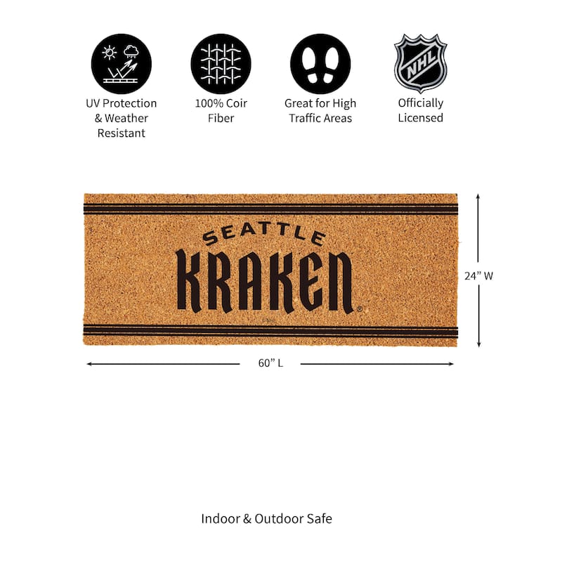 Seattle Kraken Monochrome Indoor/Outdoor Coir Door Mat