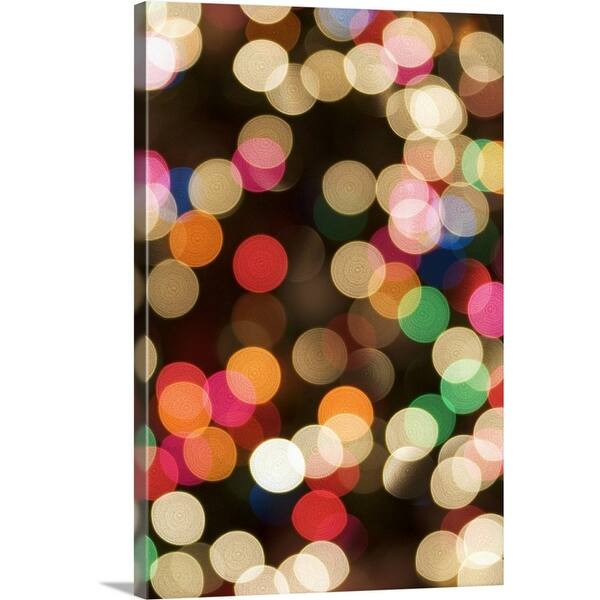 Shop Blurred Christmas Lights Canvas Wall Art Free Shipping