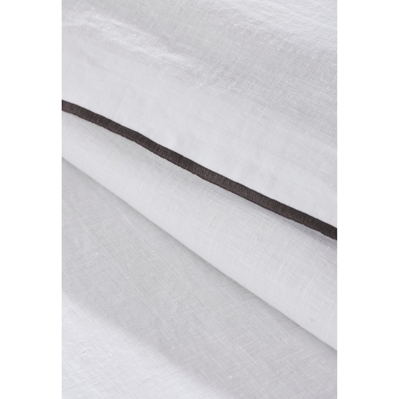 Tyne Duvet Cover, White-Charcoal