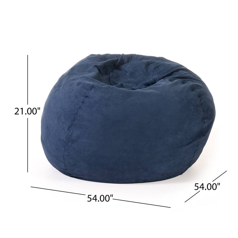 Anmytek 5-Foot Comfortable High-Density Shredded Foam Bean Bag Chair for Adults Deep Navy Blue Comfort Floor Lounger