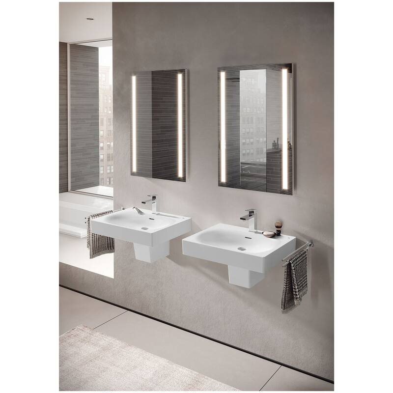Grohe Eurocube Wall Mount 24" Bathroom Sink with 1 Faucet Hole