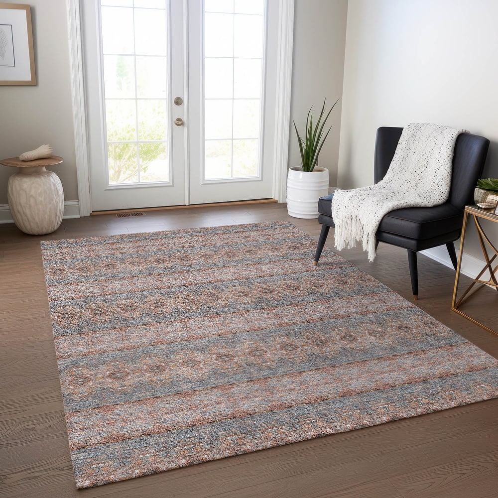 Machine Washable Indoor/ Outdoor Chantille Ombre Stripes Rug