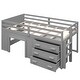 preview thumbnail 6 of 18, Twin Size Loft Bed with Cabinet and Shelf, Grey