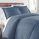 preview thumbnail 59 of 118, Vilano Comfort Premium Ultra-soft 3-piece Duvet Cover Set Steel Blue - 2 Piece - Twin