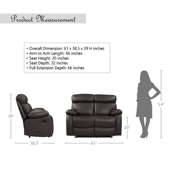Stratus Leather Double Reclining Loveseat