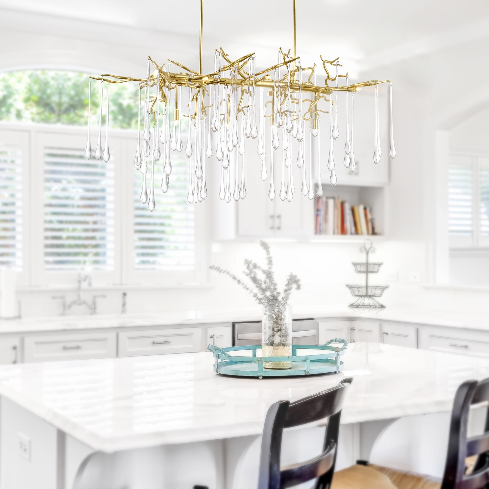 CWI Lighting Anita 10 Light Gold Leaf Chandelier - Gold Leaf