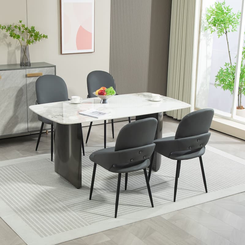 XINMICS Faux Leather Upholstered Dining Chairs Set of 2/4/6