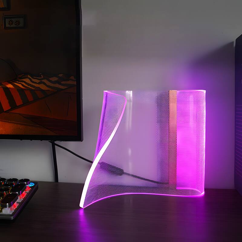 SilkenGlow Acrylic Table Lamp - 9 in. L X 3 in. W X 8 in. H