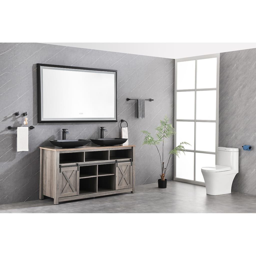 LED Mirror Anti-Fog Dimmable Oversized Rectangular Bathroom Vanity Mirror Wall Mirror 60in. W x 36in. H - 36"H x 60"W