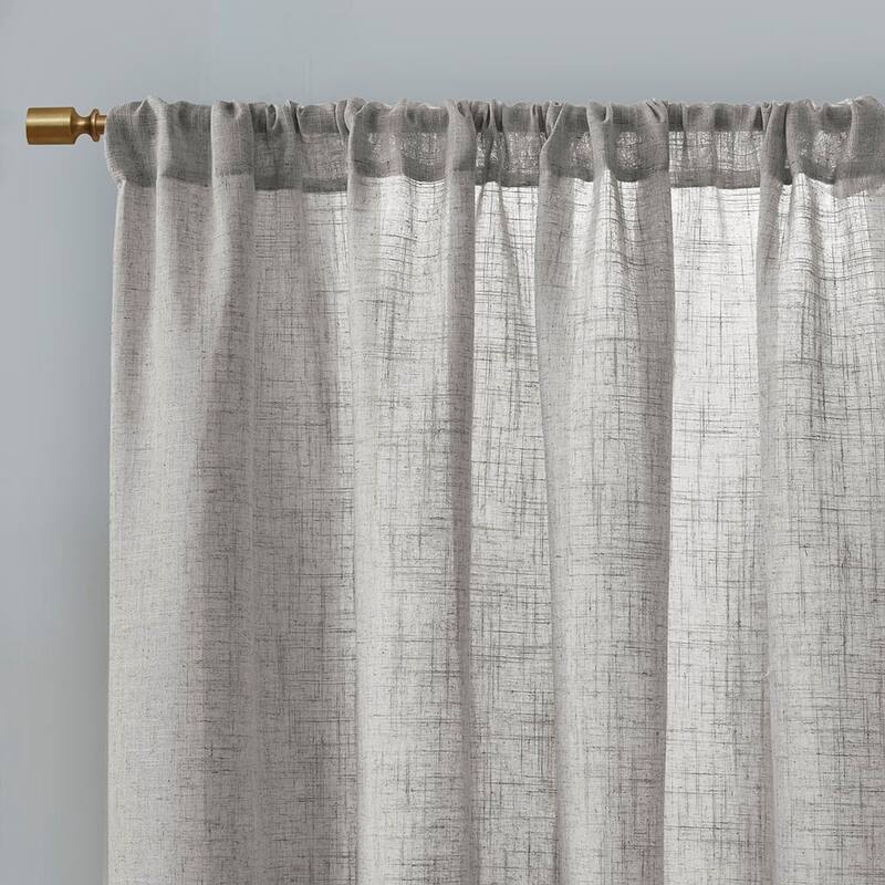 Linen Blend Light Filtering Curtain Panel Pair(2 Pcs Window Panels)